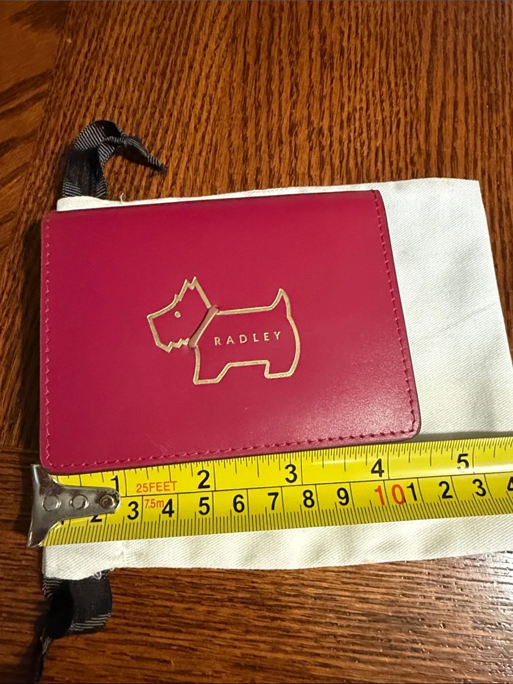 RADLEY LONDON Pink Card Holder with Gold Dog Logo